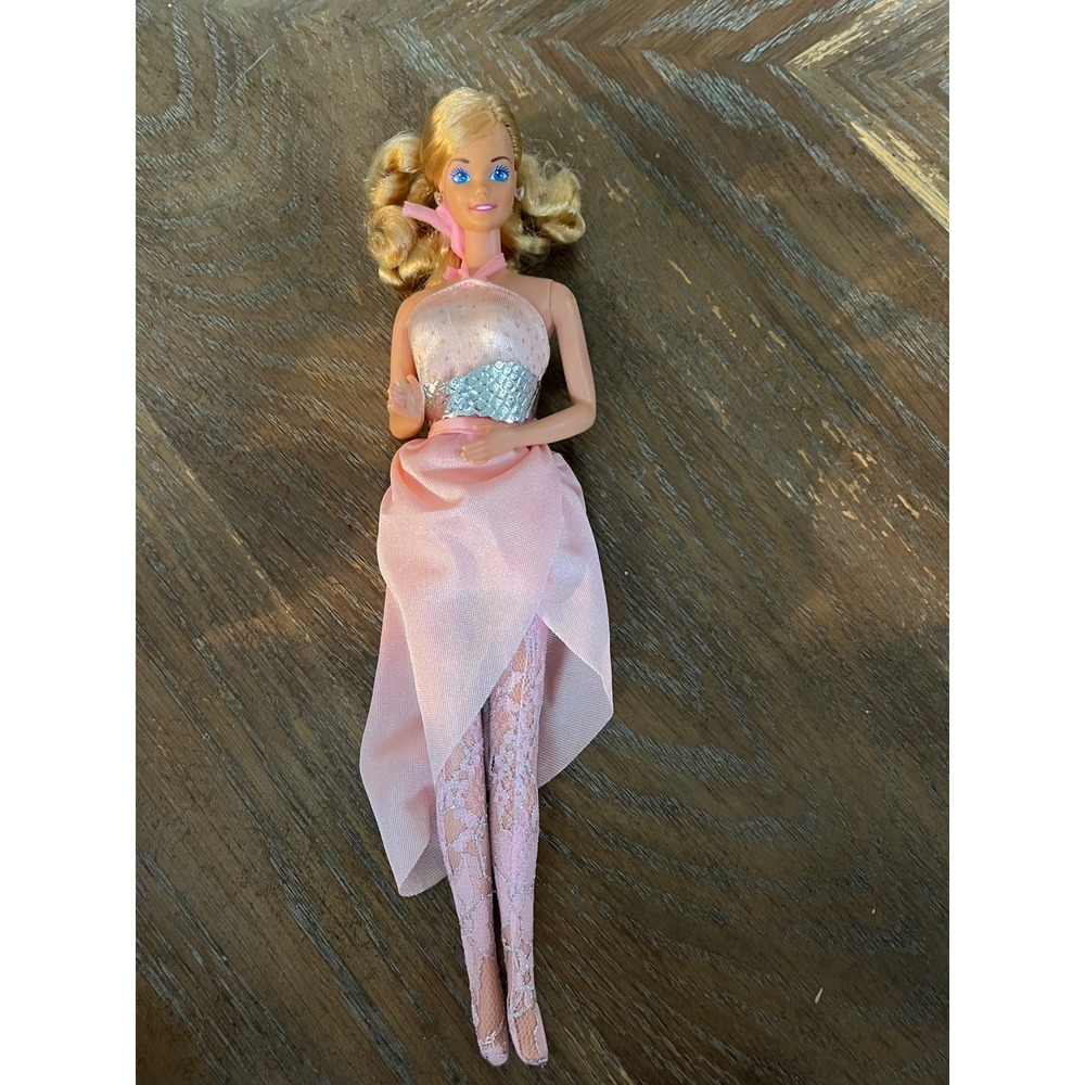 Vintage Mattel Barbie Pink Jubilee Superstar Era Pink Gown Lace Doll 1980s